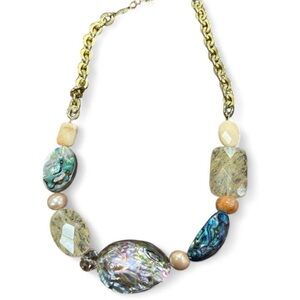 A.V. Max Gold and Multicolored Stone Necklace
